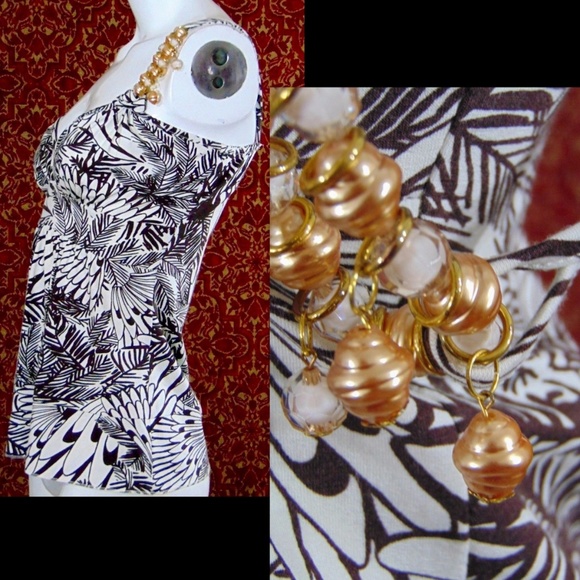 NEW DIS MOI brown floral spaghetti strap blouse S 💥 - Picture 6 of 8